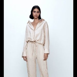 Zara textured striped shirt